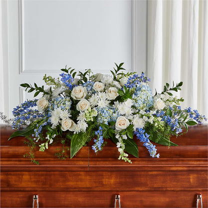 Timeless Essence Casket Spray –  Freesia Flowers, Tomball TX