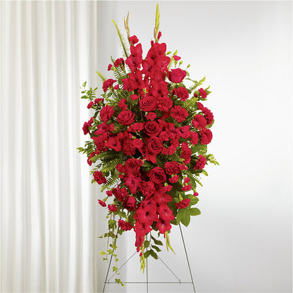 From the Heart Standing Spray –  Freesia Flowers, Tomball TX