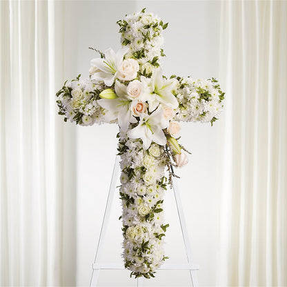 Spiritual Guidance Standing Spray –  Freesia Flowers, Tomball TX