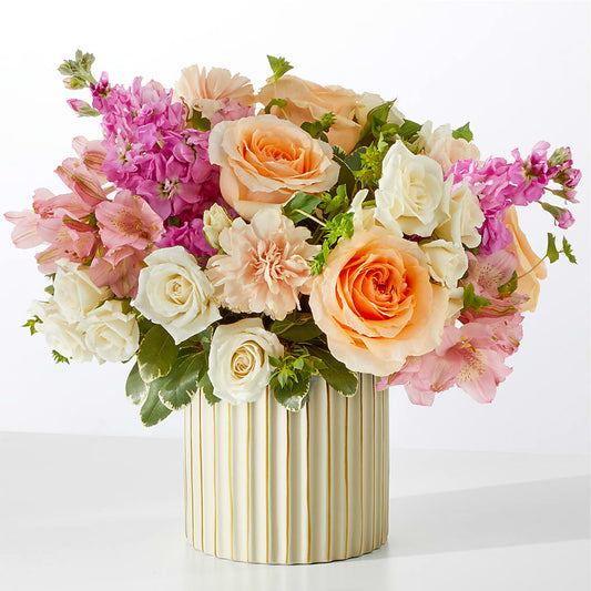 Paradise Bouquet with Ivory Vase –  Freesia Flowers, Tomball TX