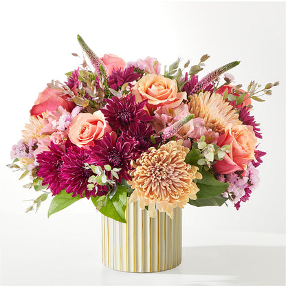 Berry Cobbler Bouquet with Ivory Vase –  Freesia Flowers, Tomball TX