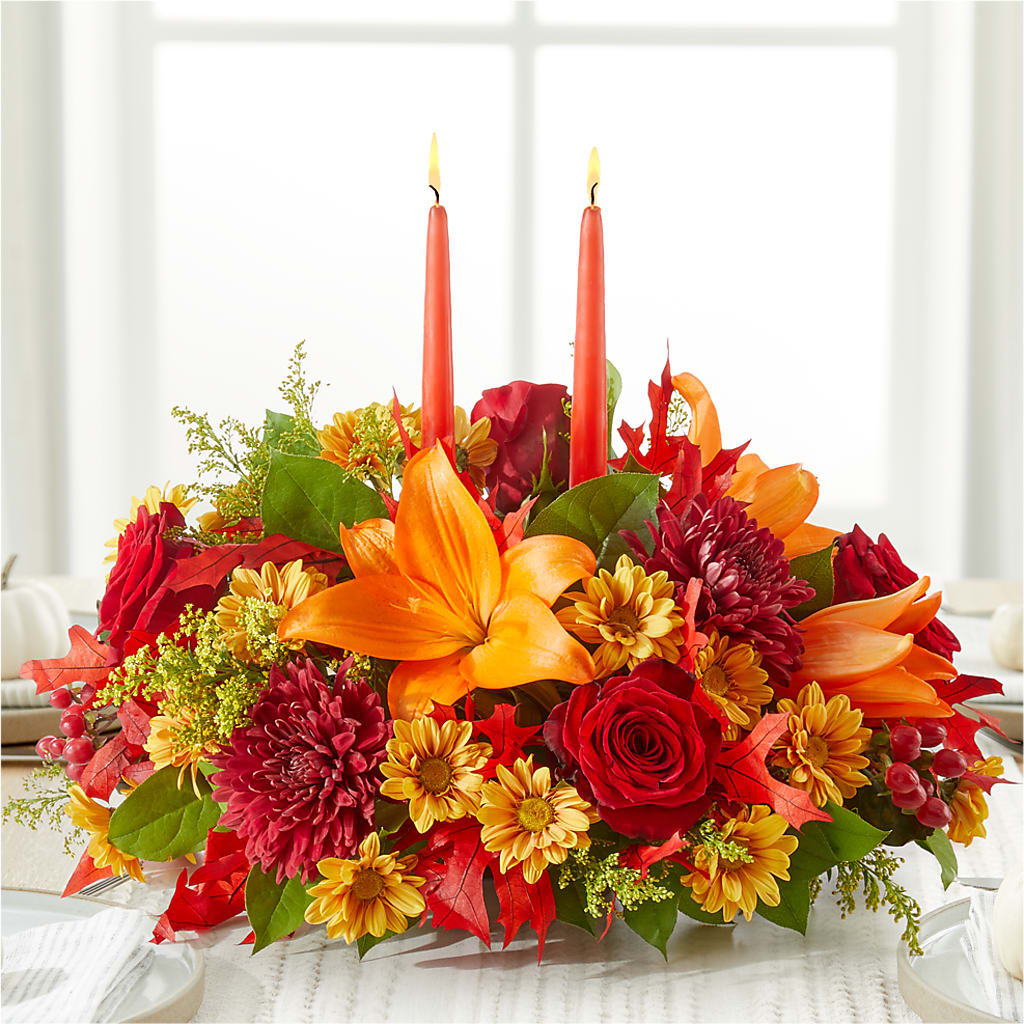 Autumn's Embrace Centerpiece –  Freesia Flowers, Tomball TX