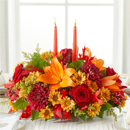 Autumn's Embrace Centerpiece –  Freesia Flowers, Tomball TX