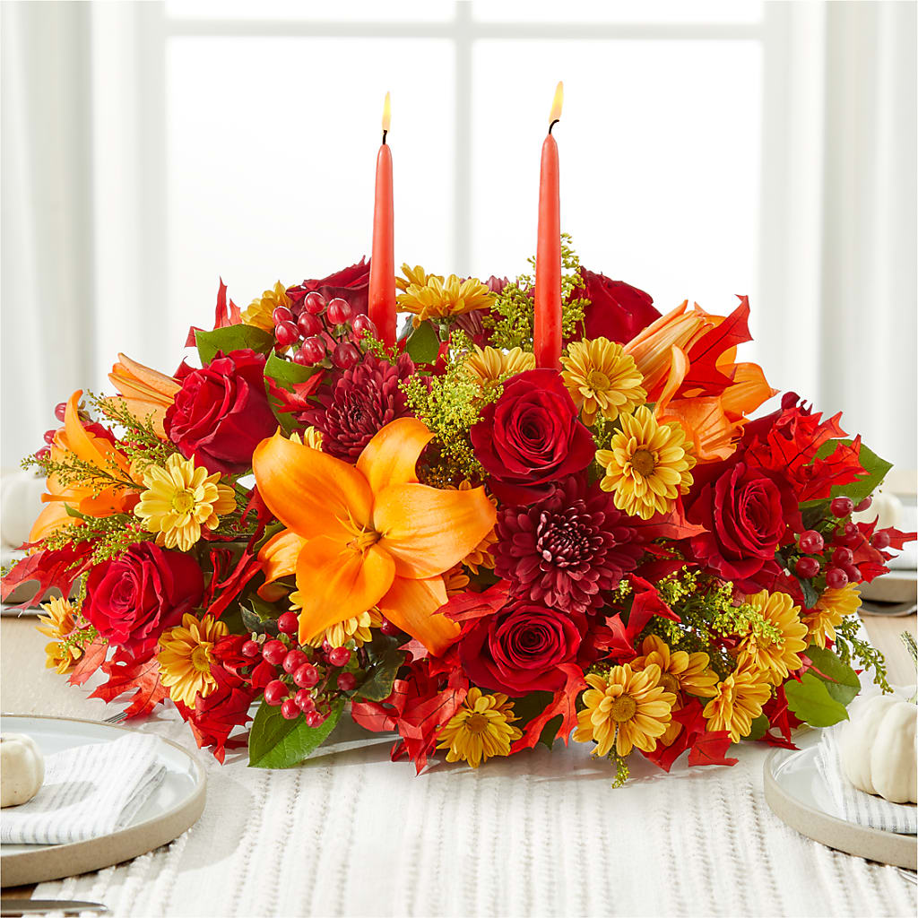 Autumn's Embrace Centerpiece –  Freesia Flowers, Tomball TX