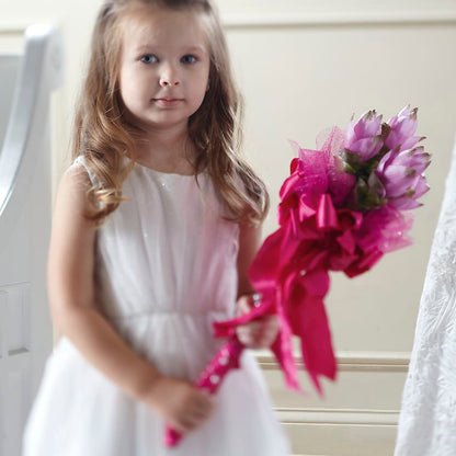 Sparkle Pink Flower Girl Bouquet –  Freesia Flowers, Tomball TX