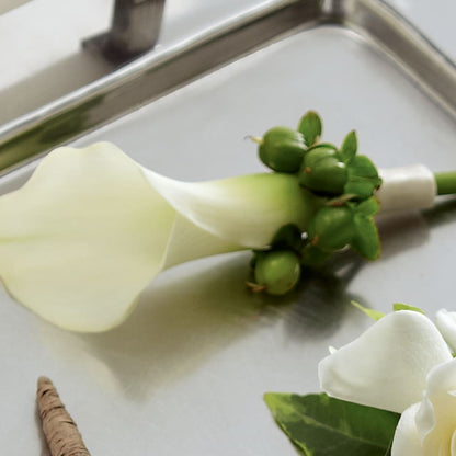 White Calla Boutonniere –  Freesia Flowers, Tomball TX